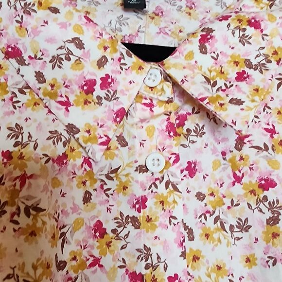 6X 30W Torrid Pink Ditsy Floral Poplin Shirt Dress Collared Belt Button Up Pocke - Picture 7 of 7